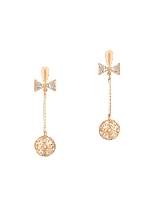 gold brass drop earrings - 14337551 - Standard Image - 1