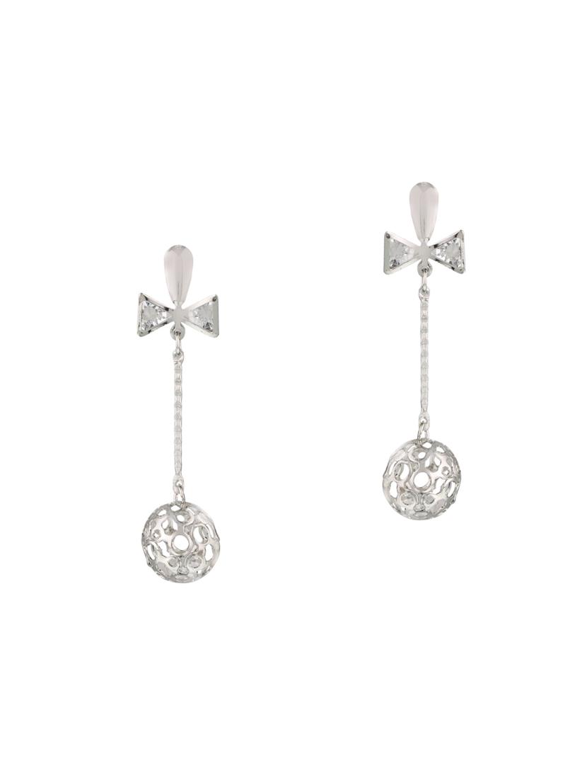 silver brass drop earrings - 14337552 - Zoom Image - 1