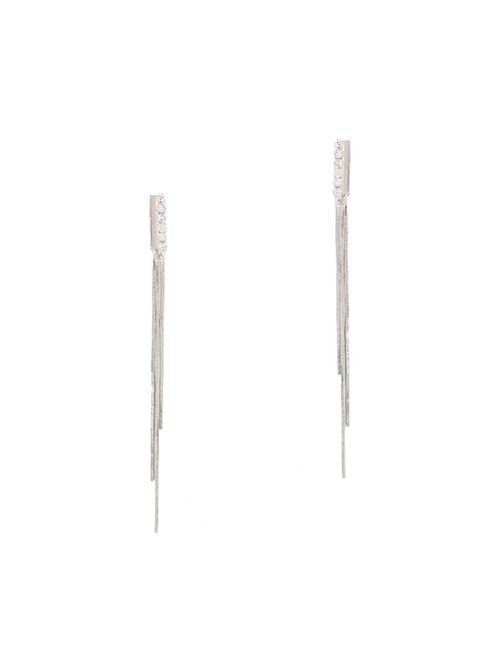 silver brass drop earrings - 14337553 - Standard Image - 1