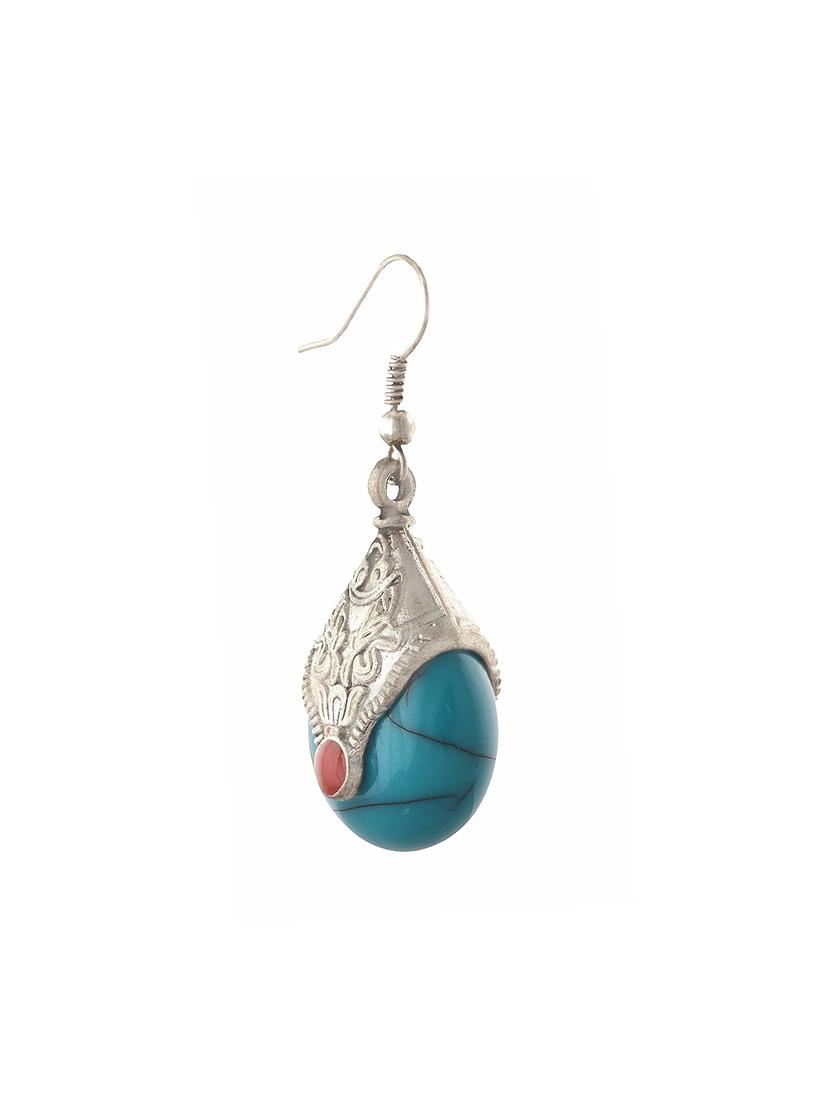 blue brass drop earrings - 14337558 - Zoom Image - 2