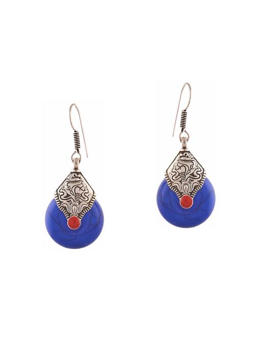 blue brass drop earrings - 14337560 - Standard Image - 1