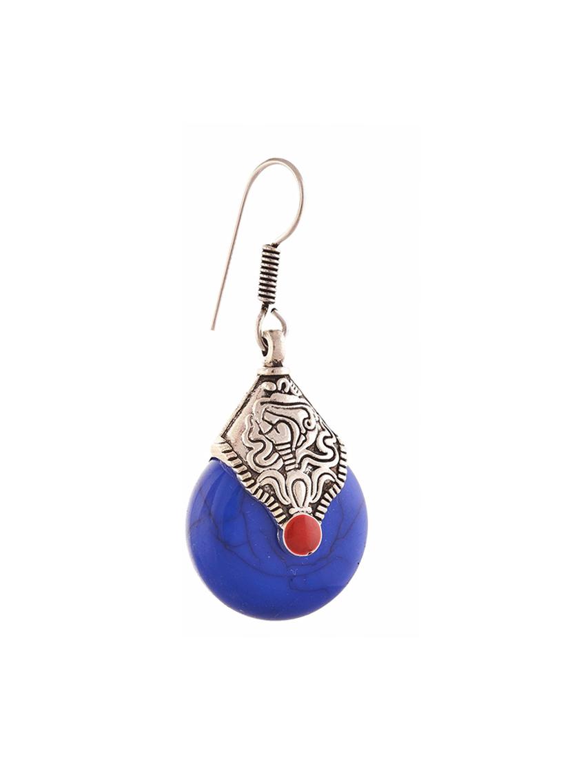 blue brass drop earrings - 14337560 - Zoom Image - 2