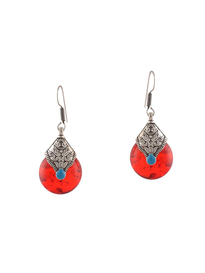 red brass drop earrings - 14337563 - Zoom Image - 1