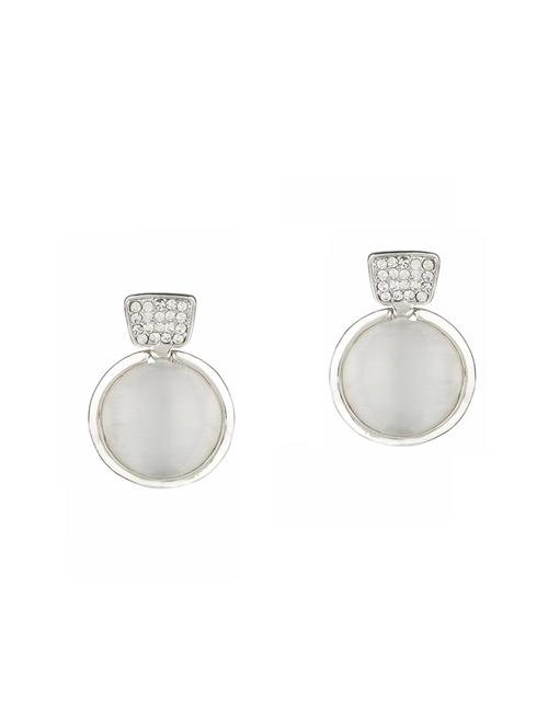 white brass studs earrings - 14337564 - Standard Image - 1