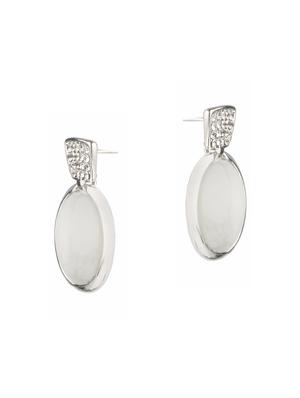 white brass studs earrings - 14337564 - Standard Image - 2