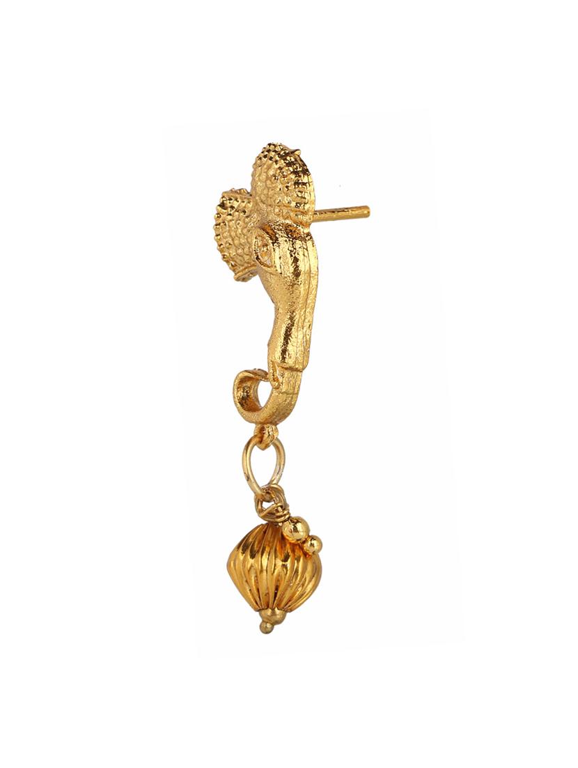 gold brass studs earrings - 14337566 - Zoom Image - 2