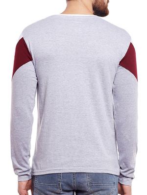 grey cotton color block t-shirt - 14340072 - Standard Image - 3