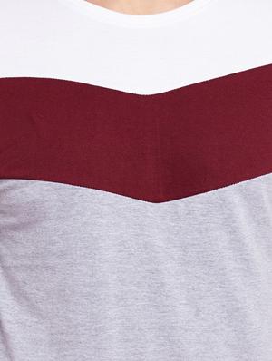 grey cotton color block t-shirt - 14340072 - Standard Image - 4