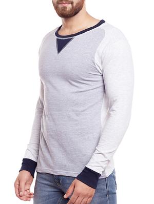 grey cotton color block t-shirt - 14340074 - Standard Image - 2