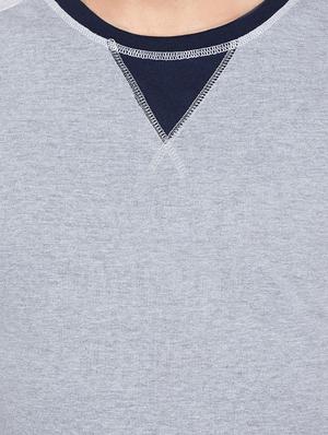 grey cotton color block t-shirt - 14340074 - Standard Image - 4