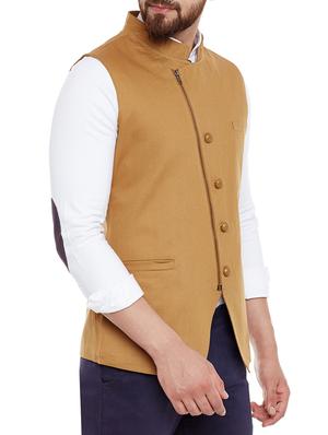 brown cotton waist coat - 14340396 - Standard Image - 2