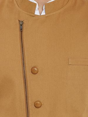 brown cotton waist coat - 14340396 - Standard Image - 4