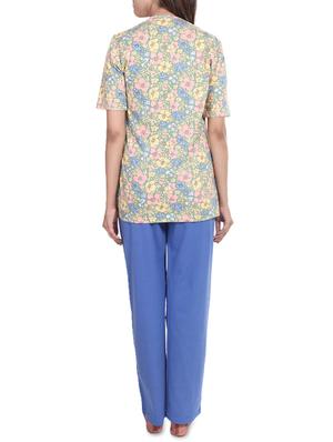 floral top with pajama set - 14340585 - Standard Image - 3