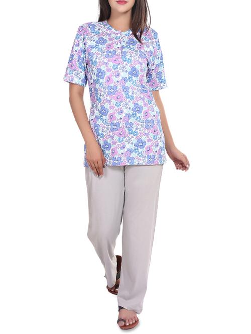 floral tee with pajama set - 14340587 - Standard Image - 1