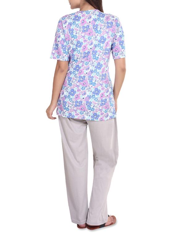 floral tee with pajama set - 14340587 - Zoom Image - 3