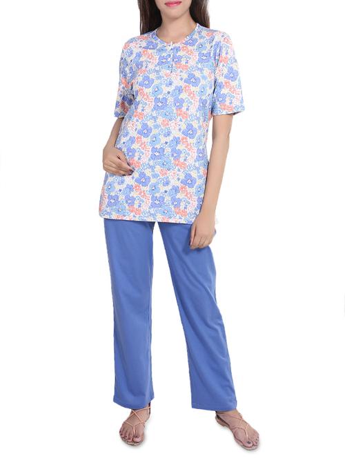 floral top with pajama set - 14340588 - Standard Image - 1