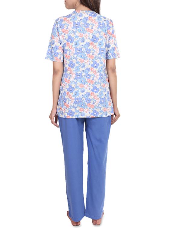 floral top with pajama set - 14340588 - Zoom Image - 3