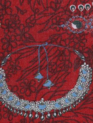 red woollen stole - 14341390 - Standard Image - 2