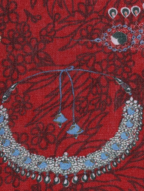red woollen stole - 14341390 - Zoom Image - 2