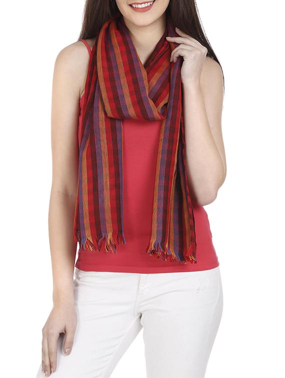 multi colored woollen stole - 14341413 - Zoom Image - 1