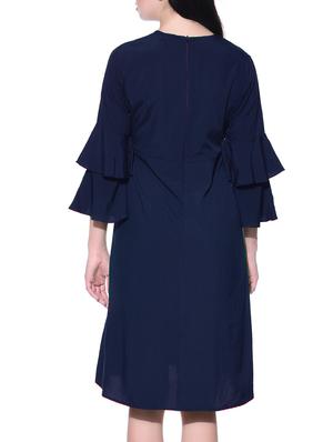 navy blue crepe ruffle dress - 14341821 - Standard Image - 3