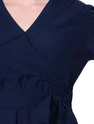 navy blue crepe ruffle dress - 14341821 - Standard Image - 4