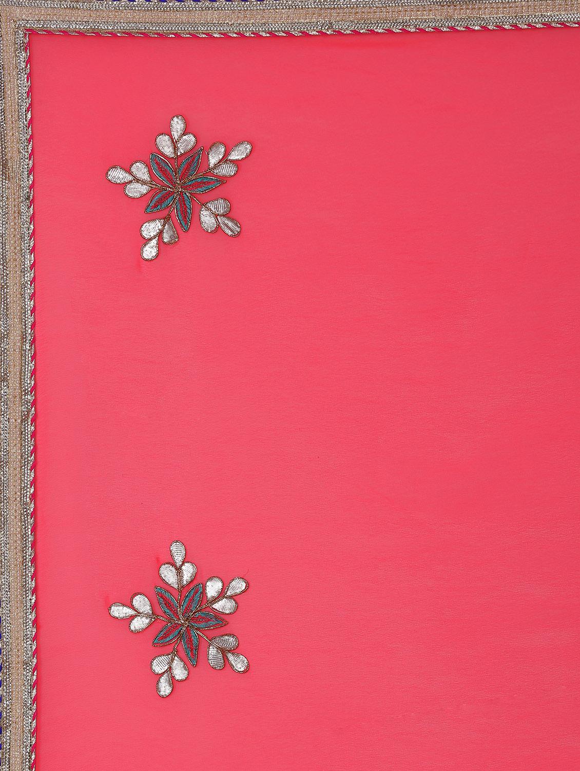gota patti lace border saree with blouse - 14343532 - Zoom Image - 5
