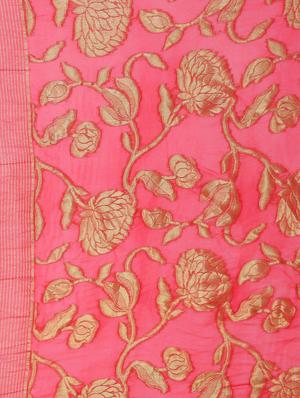 pink georgette woven saree with blouse - 14343534 - Standard Image - 5