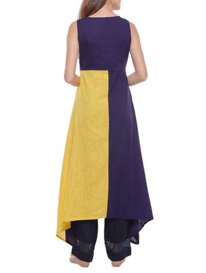 asymmetric color block kurta - 14343536 - Standard Image - 3