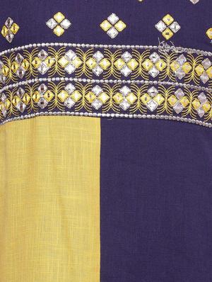asymmetric color block kurta - 14343536 - Standard Image - 4