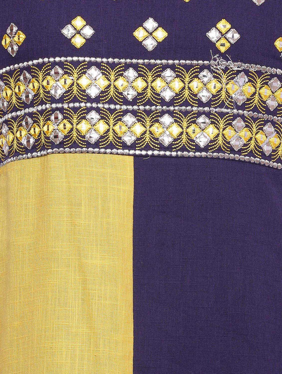 asymmetric color block kurta - 14343536 - Zoom Image - 4