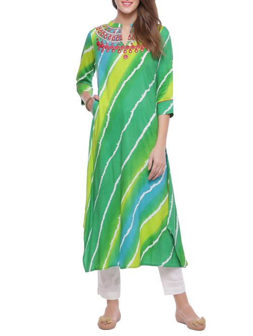 leheriya straight kurta - 14343539 - Standard Image - 1