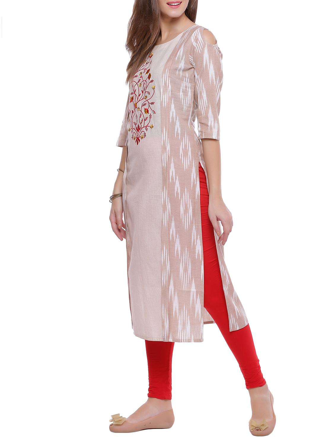 embroidered straight kurta - 14343543 - Zoom Image - 2