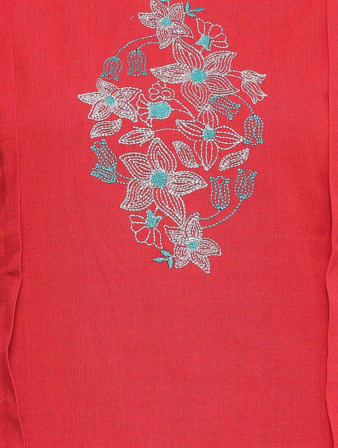 embroidered straight kurta - 14343544 - Zoom Image - 4