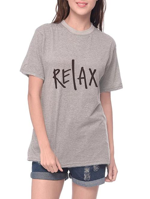 grey printed cotton regular tee - 14343893 - Standard Image - 1