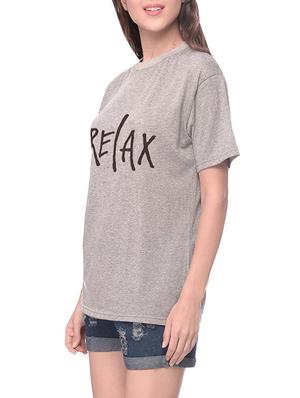 grey printed cotton regular tee - 14343893 - Standard Image - 2