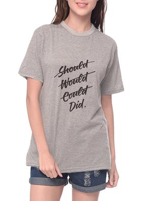 grey printed cotton regular tee - 14343895 - Standard Image - 2
