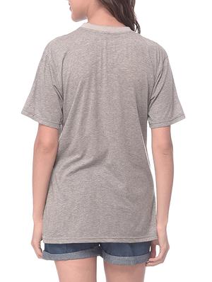 grey printed cotton regular tee - 14343895 - Standard Image - 3