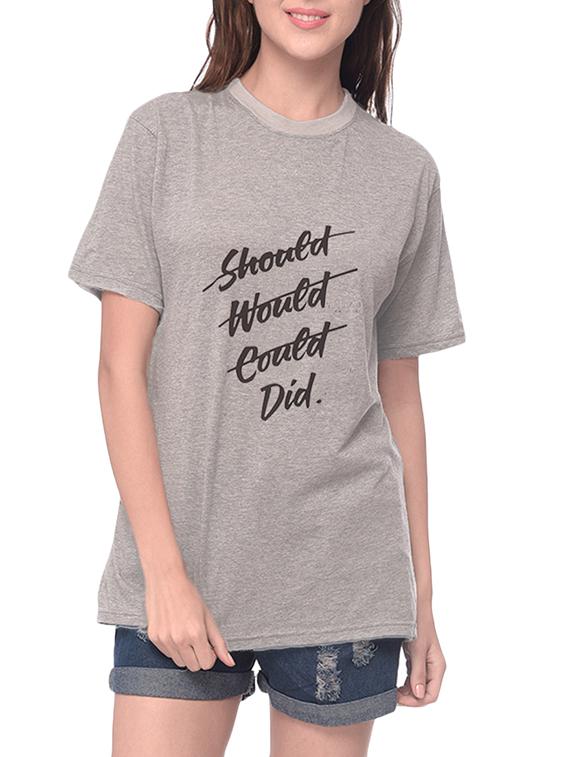 grey printed cotton regular tee - 14343895 - Zoom Image - 2