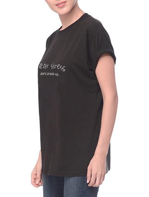 black printed cotton regular tee - 14343896 - Standard Image - 2