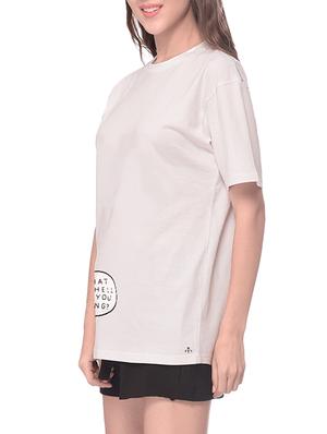 white printed cotton regular tee - 14343897 - Standard Image - 2
