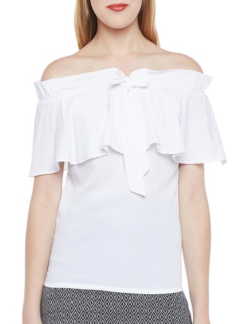 solid white casual top - 14344372 - Very Small Image - 1
