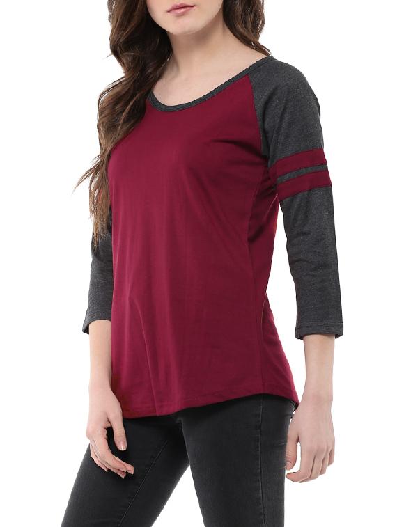 raglan sleeved color block tee - 14347240 - Zoom Image - 2
