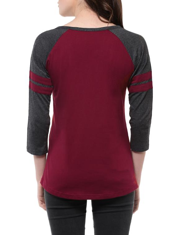 raglan sleeved color block tee - 14347240 - Zoom Image - 3