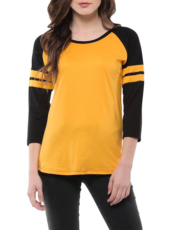 yellow cotton casual tee - 14347243 - Zoom Image - 1