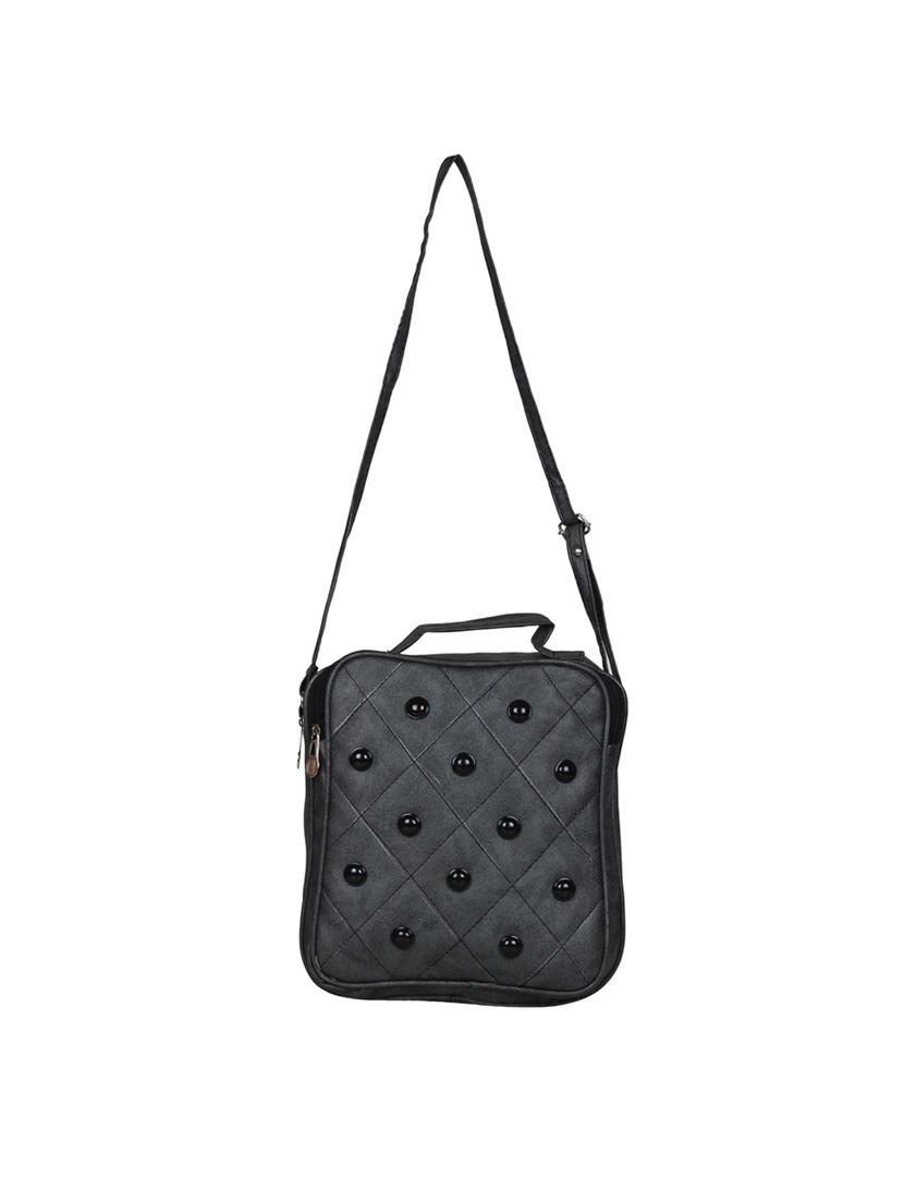 black leatherette regular sling bag - 14347491 - Zoom Image - 1