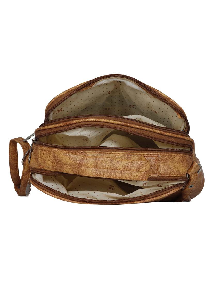tan leatherette regular sling bag - 14347493 - Zoom Image - 3