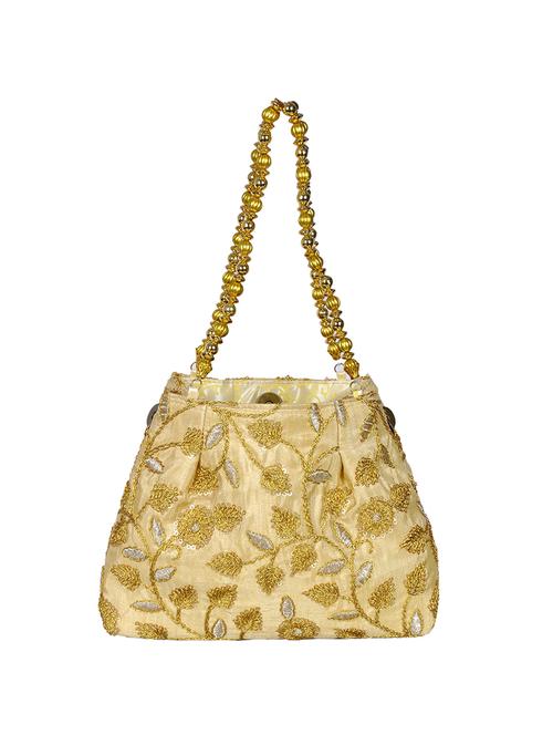 gold cotton ethnic clutch - 14347599 - Standard Image - 1
