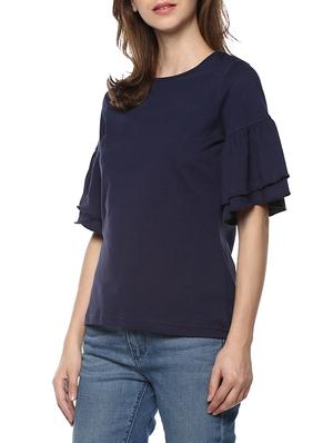layered ruffle sleeved top - 14348394 - Standard Image - 2