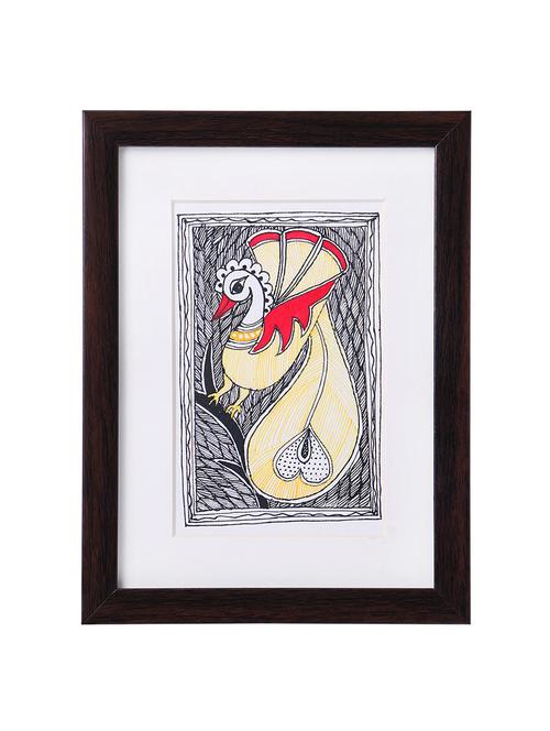 madhubani handmade painting wooden glass frame - 14348684 - Standard Image - 1